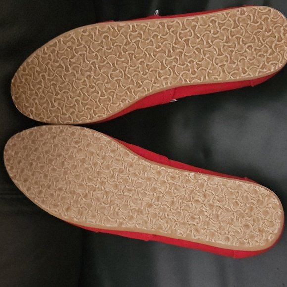 TOMS Womens  Alpargata Red Canvas Slip On Flat Shoes Size 8.5 US NEW - Picture 7 of 8